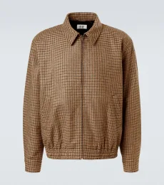 Houndstooth blouson jacket