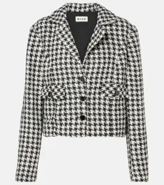 Houndstooth cropped jacket
