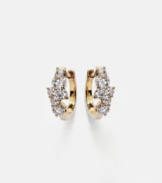 Huggie 14kt gold earrings with diamonds Huggie 14kt gold earrings with diamonds