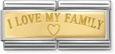 I Love My Family Double Plate Charm I Love My Family Double Plate Charm