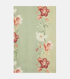 Ibiscus floral striped linen tablecloth