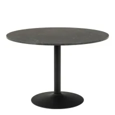 Ibiza Round Dining Table With Black Top And Matt Black Base