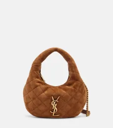 Icarino Mini quilted suede top-handle bag