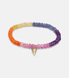 Ice Cream Cone 14kt gold charm bracelet with sapphires Ice Cream Cone 14kt gold charm bracelet with sapphires