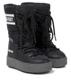 Icon faux leather-trimmed snow boots