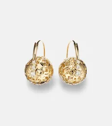 Icon Wallpaper Bead 14kt gold earrings with diamonds