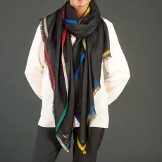 Ikat Edged Pashmina Cashmere Shawl Ikat Edged Pashmina Cashmere Shawl