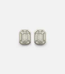 Illusion 18kt white gold earrings with diamonds