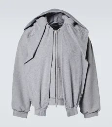 Incognito deconstructed cotton jersey hoodie Incognito deconstructed cotton jersey hoodie