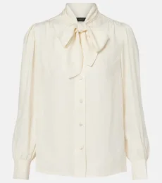 Interlocking G silk crêpe satin blouse Interlocking G silk crêpe satin blouse