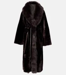 Isadora reversible shearling wrap coat