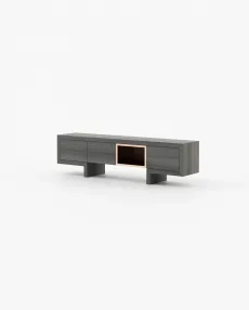 ISIS open Media Unit Grey Eucalyptus Veneer Matte