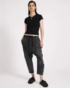 Isla Low Waist Drawstring Harem Denim Jeans Denim Jeans - Isla Charcoal Black Size XL One Teaspoon Isla Low Waist Drawstring Harem Denim Jeans Denim Jeans - Isla Charcoal Black Size XL One Teaspoon