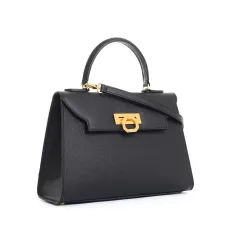 Ivana leather handbag - Black Soleil suede Ivana leather handbag - Black Soleil suede
