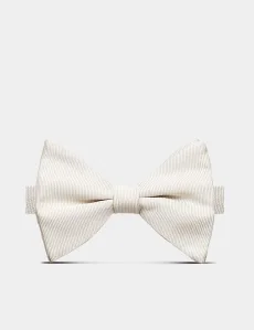 Ivory Grosgrain 1913 Bow Tie Ready Tied Silk Plain Men's Ivory Grosgrain 1913 Bow Tie Ready Tied Silk Plain Men's