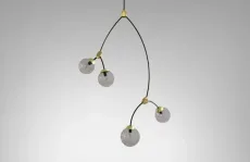 Ivy - Vertical Pendant Light bronze with satin brass details and smoked glass Ivy - Vertical Pendant Light bronze with satin brass details and smoked glass