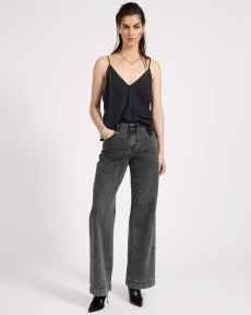 Jackson Mid Waist Wide Leg Denim Jeans Denim Jeans - Jacksons Worn Black Size 26 One Teaspoon Jackson Mid Waist Wide Leg Denim Jeans Denim Jeans - Jacksons Worn Black Size 26 One Teaspoon