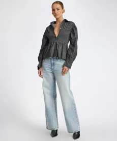 Jackson Mid Waist Wide Leg Denim Jeans - Whisper Blue, Jackson Mid Waist Wide Leg Denim Jeans - Whisper Blue,