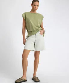 Jackson Mid Waist Wide Leg Shorts - Arctic Blue, Jackson Mid Waist Wide Leg Shorts - Arctic Blue,
