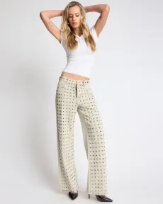 Jackson Mid Waist Wide Leg Studded Denim Jeans Denim Jeans - Jacksons Antique Khaki Size 30 One Teaspoon Jackson Mid Waist Wide Leg Studded Denim Jeans Denim Jeans - Jacksons Antique Khaki Size 30 One Teaspoon