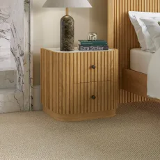 Jacob Bedside Table - Natural Wood / White Marble Jacob Bedside Table - Natural Wood / White Marble