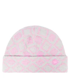 Jacquard cotton and wool beanie