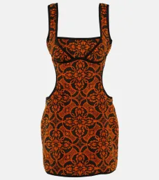 Jacquard cutout cotton minidress Jacquard cutout cotton minidress