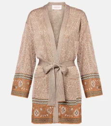 Jacquard lame wrap cardigan Jacquard lame wrap cardigan