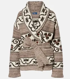 Jacquard wool-blend wrap cardigan Jacquard wool-blend wrap cardigan