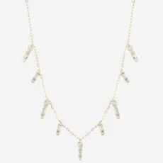 Jacquelyn Charm Chain Necklace - Rhodium Plated Jacquelyn Charm Chain Necklace - Rhodium Plated