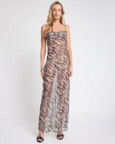 Jagger Maxi Slip Dress - Zebra Print, SML Jagger Maxi Slip Dress - Zebra Print, SML