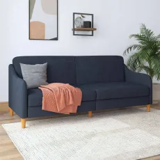Jasper Sprung Sofa Bed - Navy Blue Linen by Dorel Jasper Sprung Sofa Bed - Navy Blue Linen by Dorel