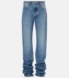 Jean droit à taille mi-haute