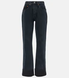 Jean straight à taille haute