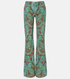 Jeans anchos de tiro alto con paisley Jeans anchos de tiro alto con paisley