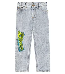 Jeans rectos con logo bordado Jeans rectos con logo bordado