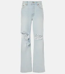 Jeans rectos Loose Long desgastados