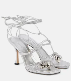 Jemma 90 metallic leather sandals