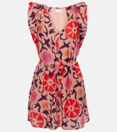 Jenna printed cotton and silk minidress Jenna printed cotton and silk minidress