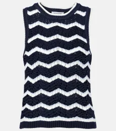 Jerrel cropped cotton-blend sweater vest Jerrel cropped cotton-blend sweater vest