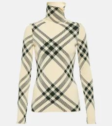 Jersey de cuello alto Burberry Check Jersey de cuello alto Burberry Check