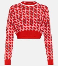 Jersey de lana con logo en jacquard Jersey de lana con logo en jacquard