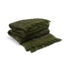 Julia Fringed Boucle Throw - Dark Lichen Julia Fringed Boucle Throw - Dark Lichen