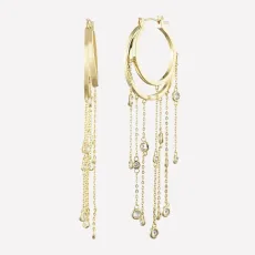 Juliette Fringe Hoop Earrings - 18k Gold Plated
