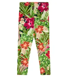 Jungle printed cotton-blend leggings