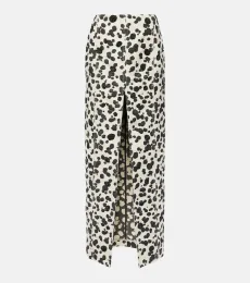 Jupe longue en denim à imprimé dalmatien Jupe longue en denim à imprimé dalmatien