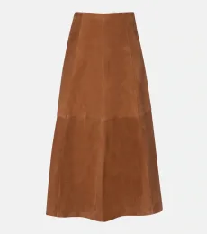 Jupe midi Bonnie en daim Jupe midi Bonnie en daim