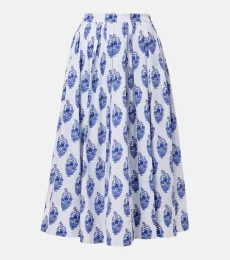 Jupe midi en coton mélangé Jupe midi en coton mélangé