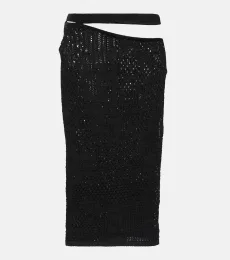 Jupe midi en coton mélangé Jupe midi en coton mélangé
