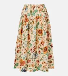 Jupe midi Theodora en coton floral Jupe midi Theodora en coton floral